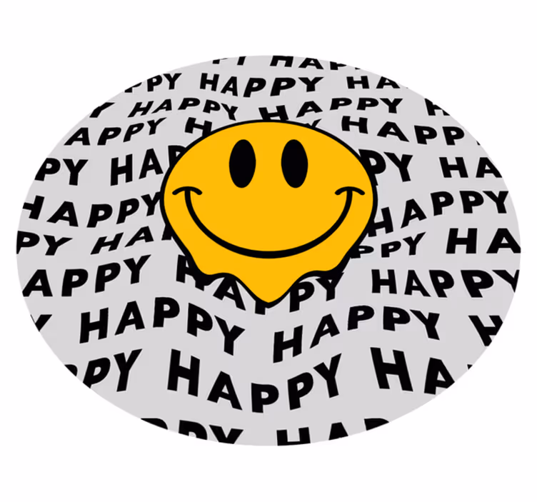 Nagy smiley boldog arc vintage szőnyeg - TenStickers