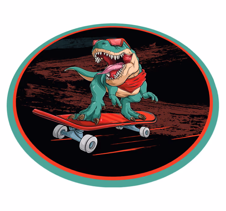 Menő gördeszkás dinoszaurusz vinil szőnyeg tinik - TenStickers