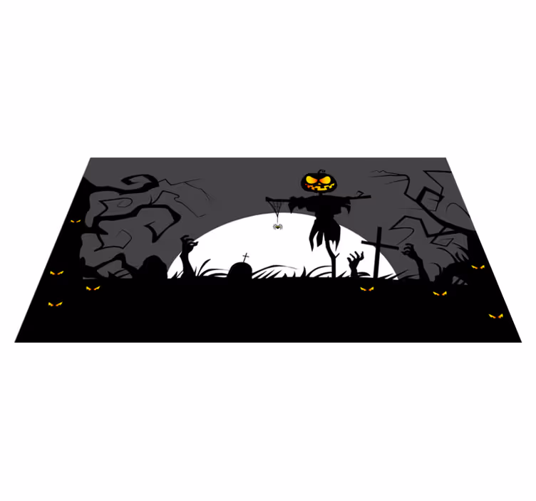 Hátborzongató temetői környezet vinil szőnyeg halloween - TenStickers