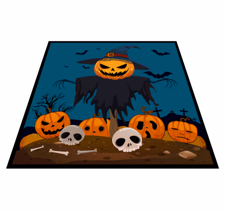 Kísérteties tökös jelenet vinil szőnyeg halloween - TenStickers