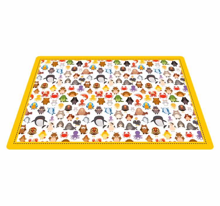 Aranyos állatfigurák vinil szőnyeg állat - TenStickers