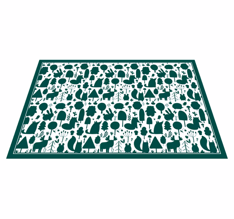 Erdei vadon élő állatok sziluettje nappali szőnyeg - TenStickers