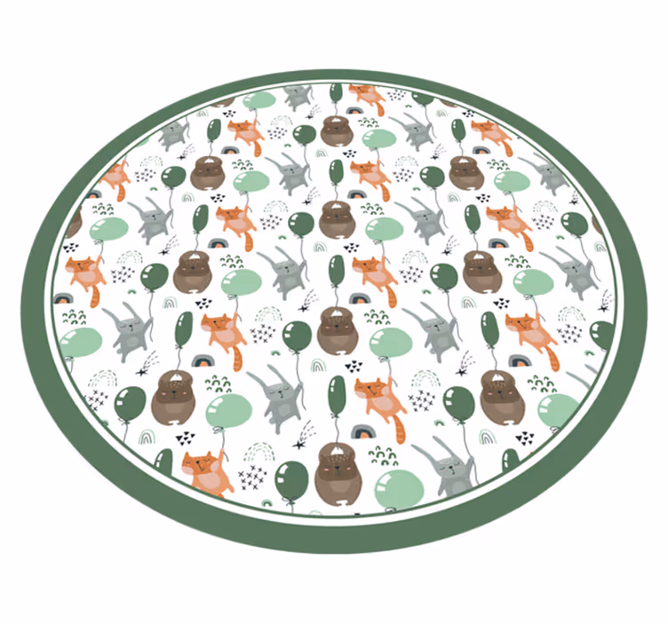 Játékos állatos lufik vinil szőnyeg gyerekek - TenStickers
