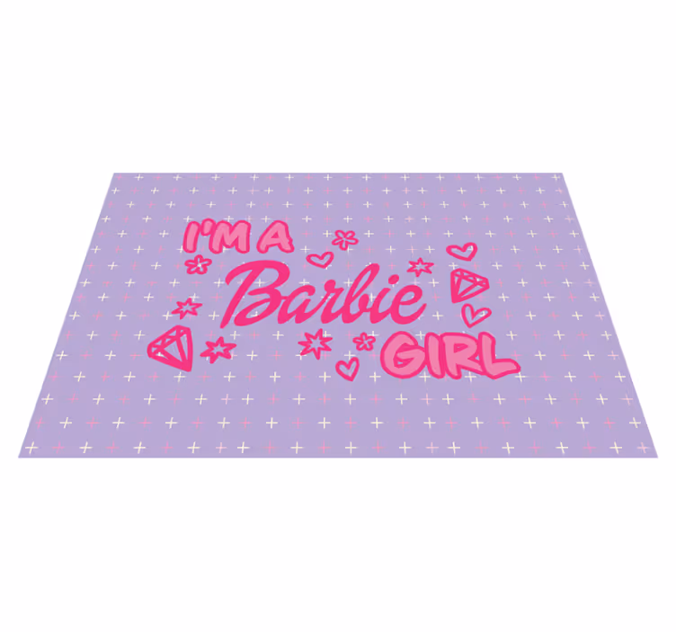Barbie lány vagyok, idézet egyedi szőnyeg - TenStickers