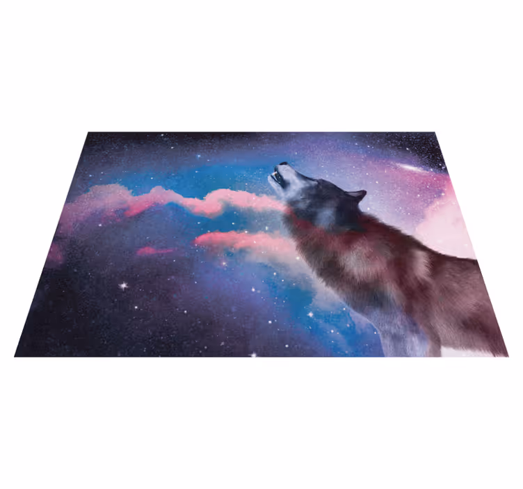 Kozmikus farkasüvöltés vinil szőnyeg állat - TenStickers
