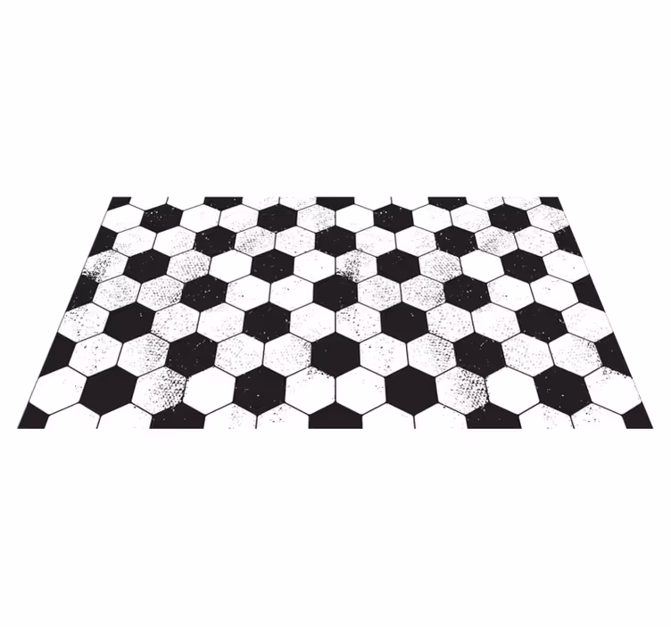 Fekete-fehér hatszögletű vinil szőnyeg geometriai - TenStickers