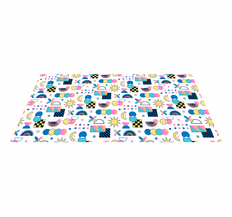Élénk elemek vinil szőnyeg geometriai - TenStickers