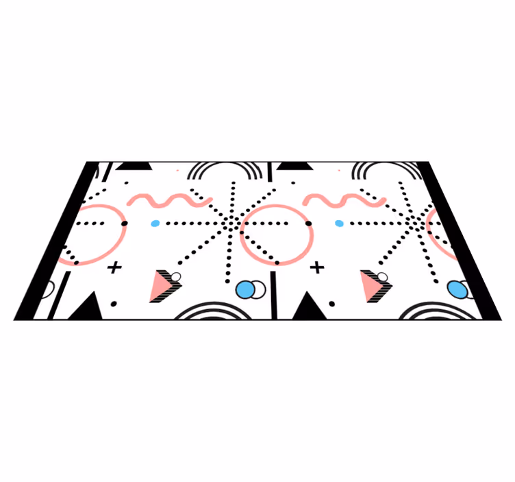 Fehér geometrikus minta vinil szőnyeg modern - TenStickers