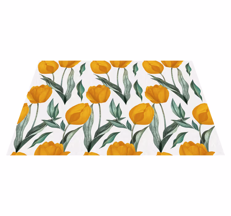 Sárga tulipán olajfestmény mintás virágos szőnyeg - TenStickers