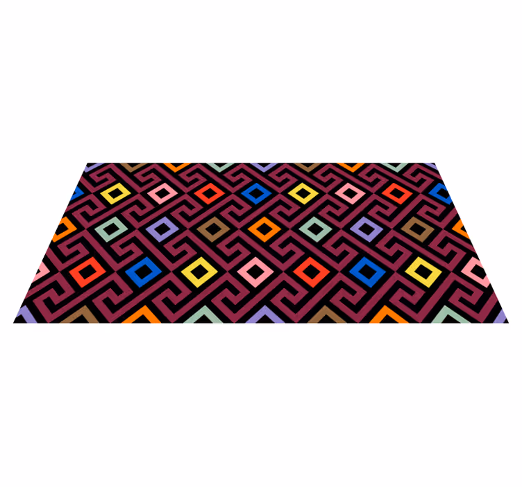 élénk stílus vinil szőnyeg geometriai - TenStickers