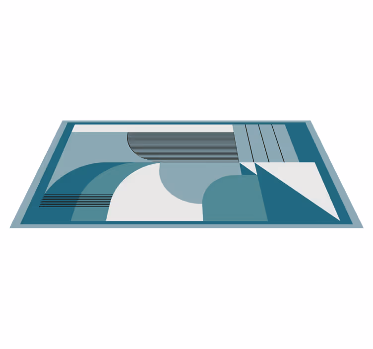 Kék absztrakt geometriai alakzatok vinil szőnyeg modern - TenStickers