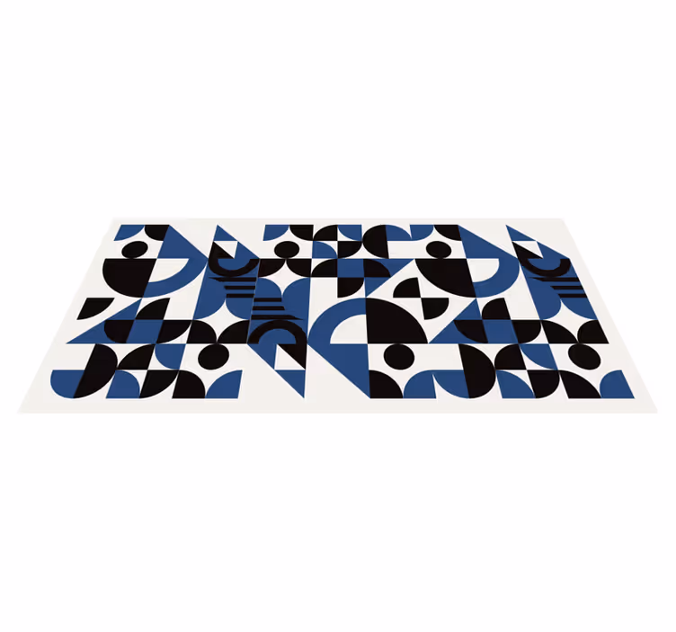 Kék és fekete puzzle városi design szőnyeg - TenStickers