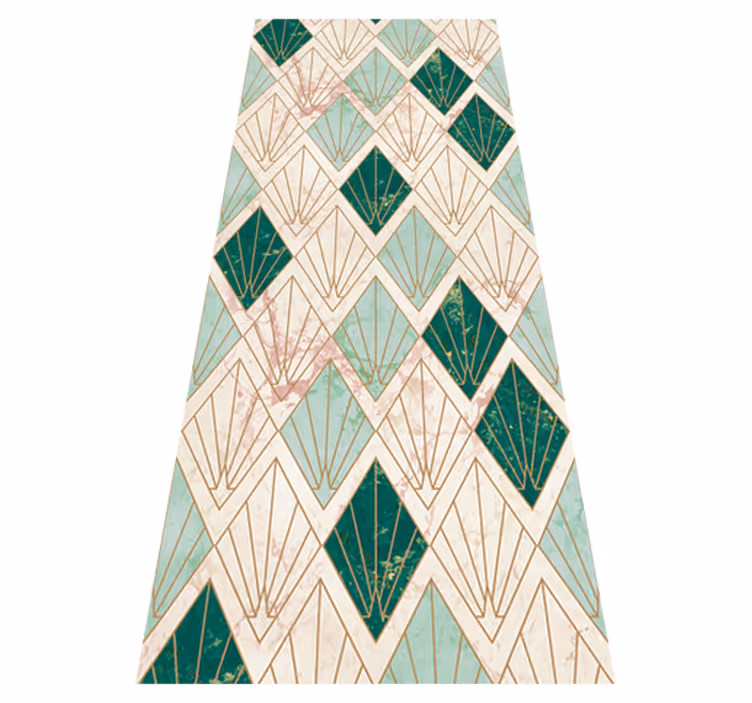 Art deco tengeri zöld mintás csempe szőnyeg - TenStickers