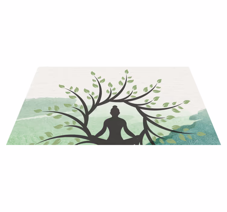 Jógafa póz mandala vinil szőnyeg - TenStickers