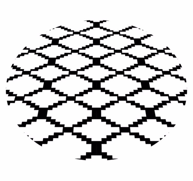 Modern fekete-fehér vinil szőnyeg geometriai - TenStickers