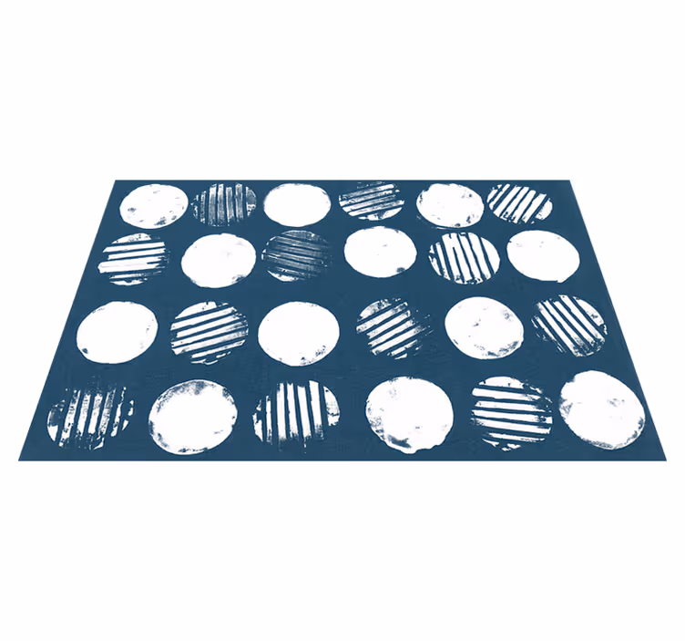 Körkörös fehér vonások vinil szőnyeg geometriai - TenStickers