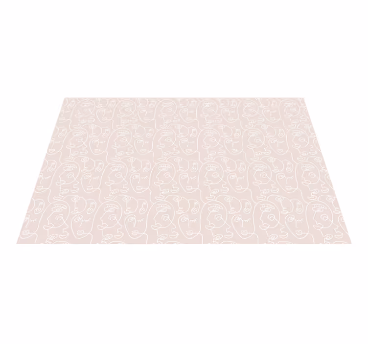 Minimalista vonal arcképek vinil szőnyeg modern - TenStickers