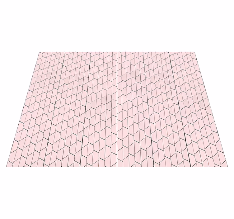 Rózsaszín geometrikus stílus vinil szőnyeg csempe hatás - TenStickers