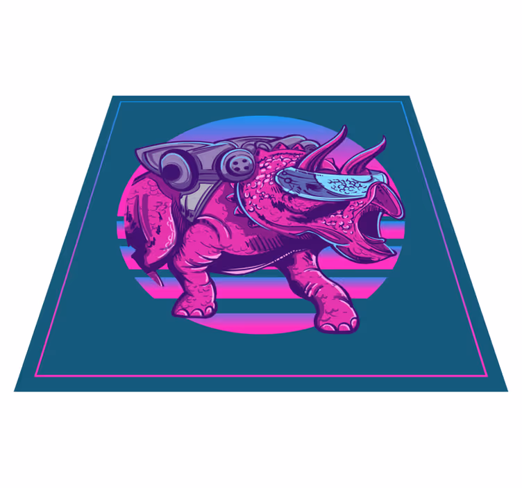 Kibernetikus orrszarvú illusztráció vinil szőnyeg állat - TenStickers