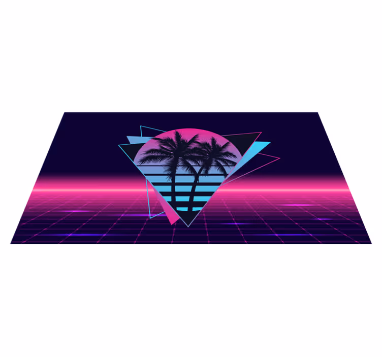 Vaporwave stílusú pálmafa vintage szőnyeg - TenStickers