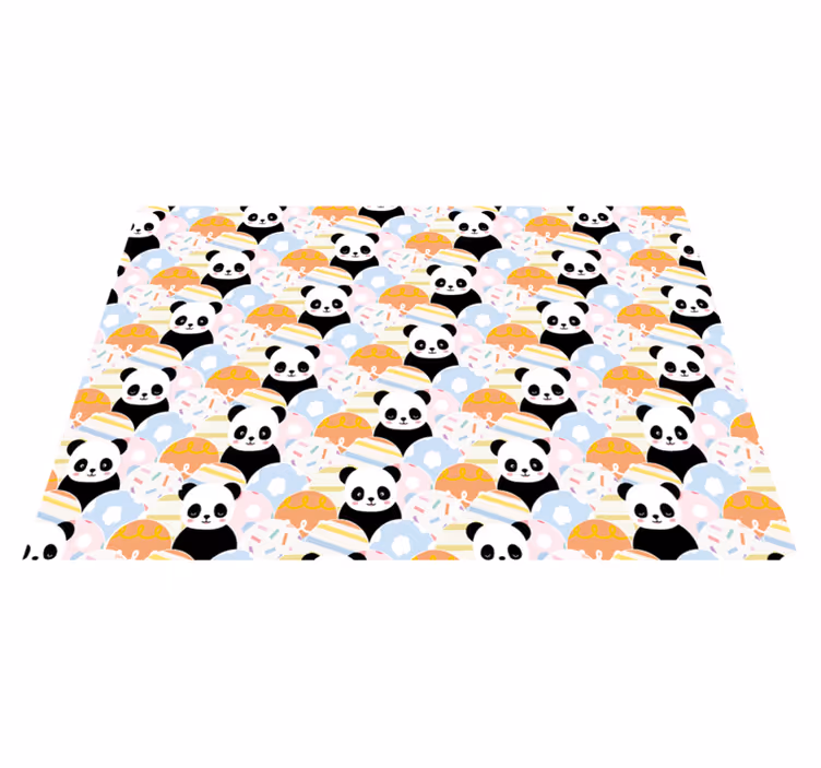 Panda játszótér minta vinil szőnyeg óvodák - TenStickers