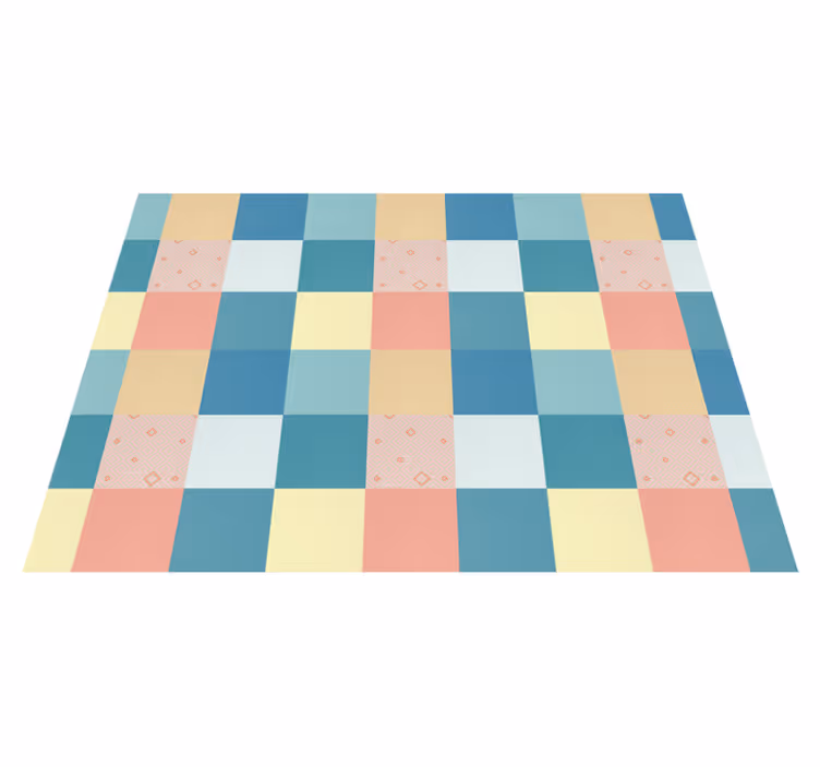 vinil szőnyeg geometriai geometriai pasztell sakktábla - TenStickers