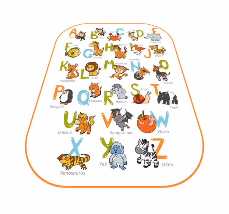 vinil szőnyeg ábécé ábécé állat oktatási - TenStickers