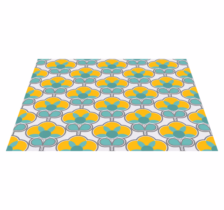 vinil szőnyeg geometriai geometrikus virágmintás - TenStickers