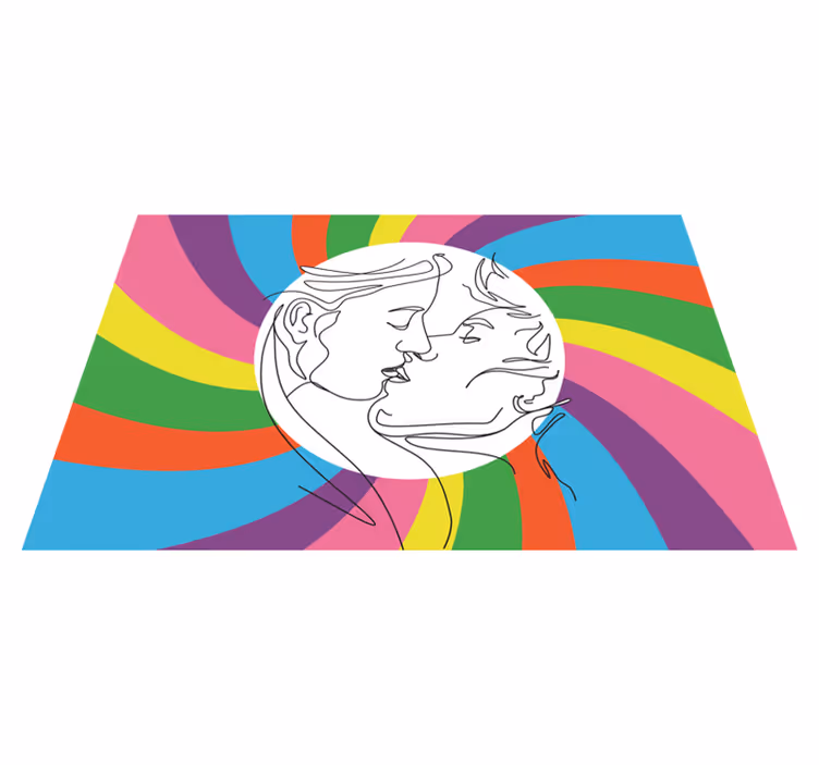 vinil szőnyeg mások színes csók sziluett - TenStickers