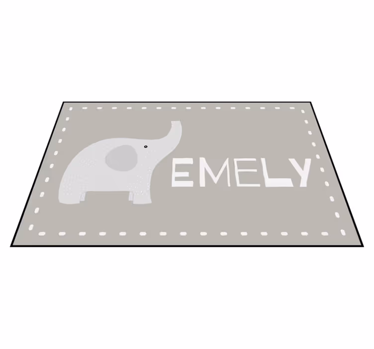 Vinil szőnyeg nevekkel személyre szabható elefánt - TenStickers
