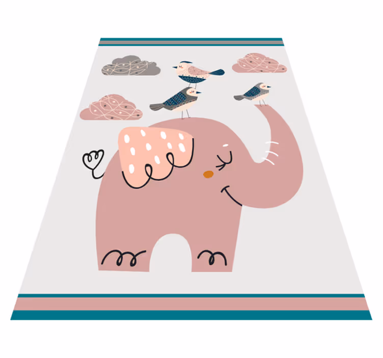 Nordic elefánt és madarak baba játszószőnyeg - TenStickers
