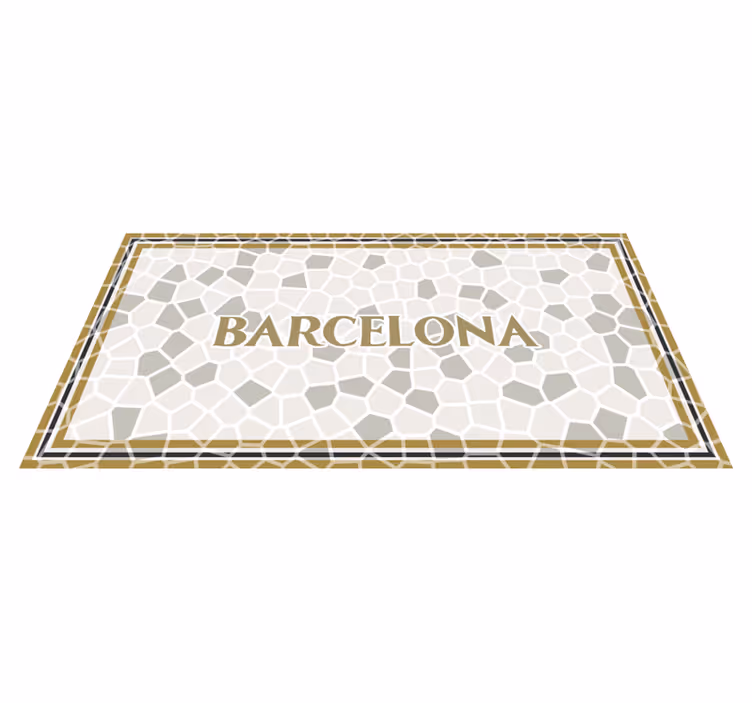 vinil szőnyeg mozaik barcelona geometriai minta - TenStickers