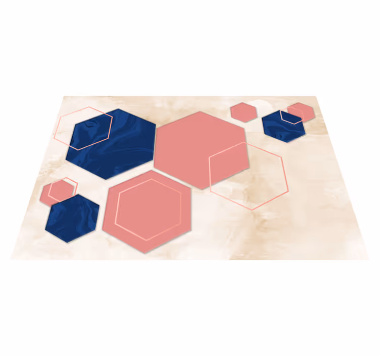 vinil szőnyeg geometriai absztrakt hatszögek - TenStickers