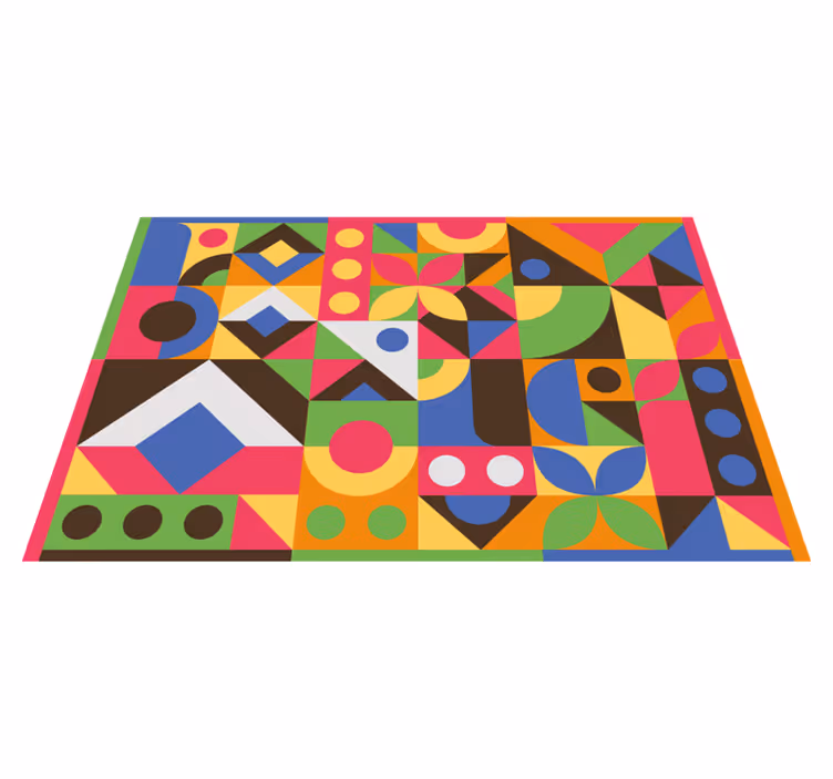 Geometriai formák fröccsenése vinil szőnyeg geometriai - TenStickers