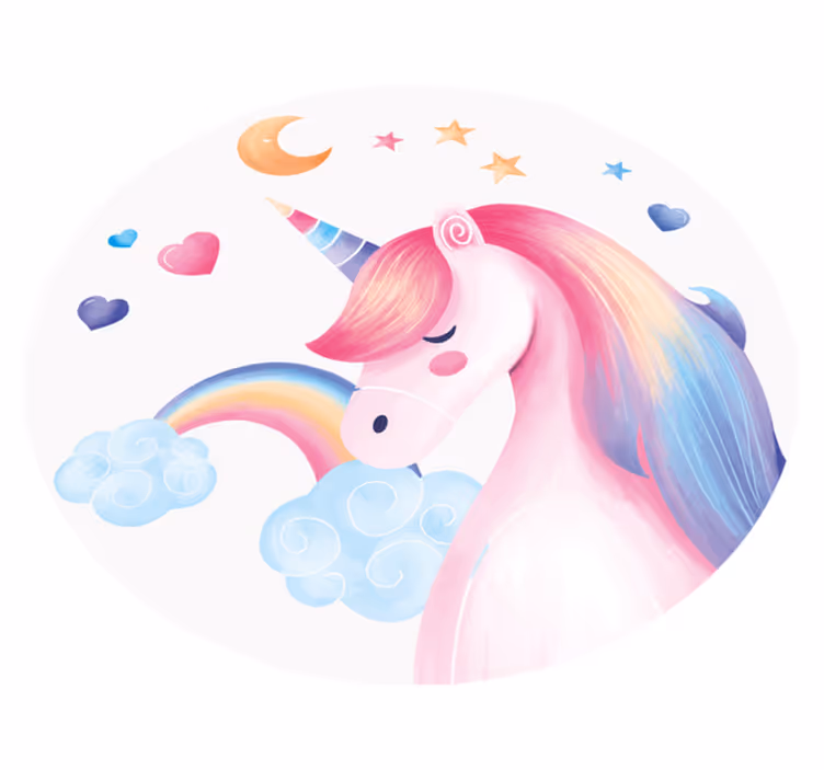 Szivárvány egyszarvú állat pvc szőnyeg - TenStickers