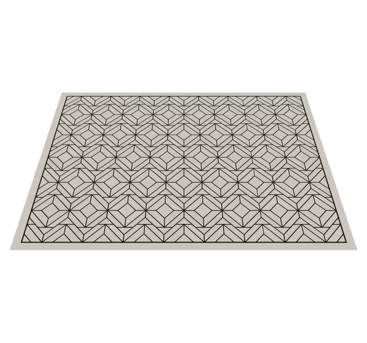 Fekete-fehér négyzet alakú geometrikus szőnyegek - TenStickers