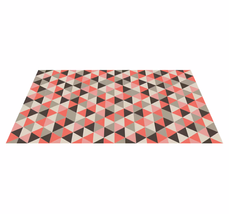 Szürke és rózsaszín háromszög mintás geometrikus szőnyegek - TenStickers