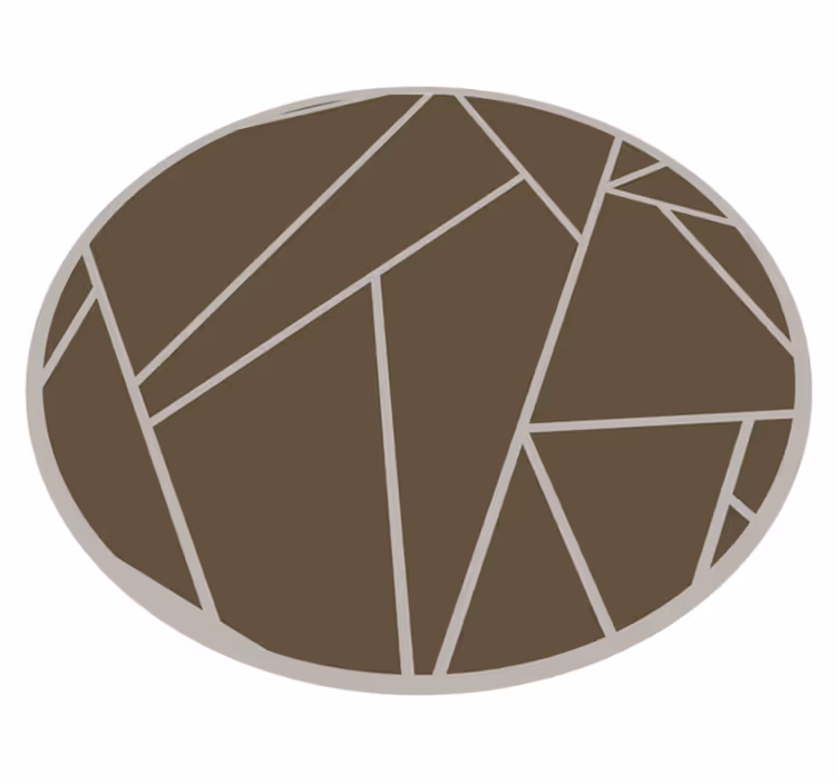Geometriai mintás kör Vinil szőnyeg barna - TenStickers