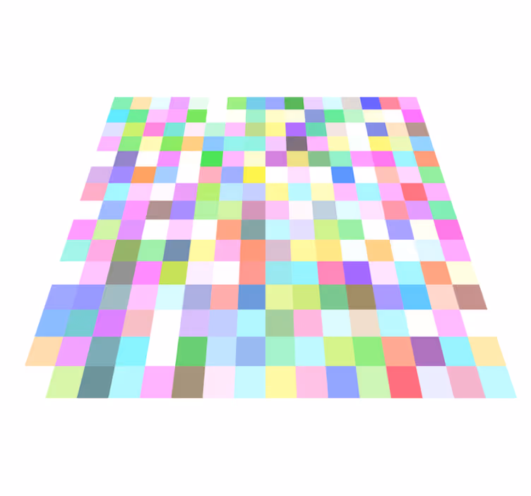Színes négyzetek minta vinil szőnyeg geometriai - TenStickers