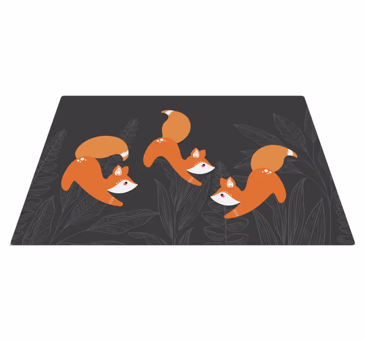 Skandináv stílusú rókák erdei állatszőnyegben - TenStickers