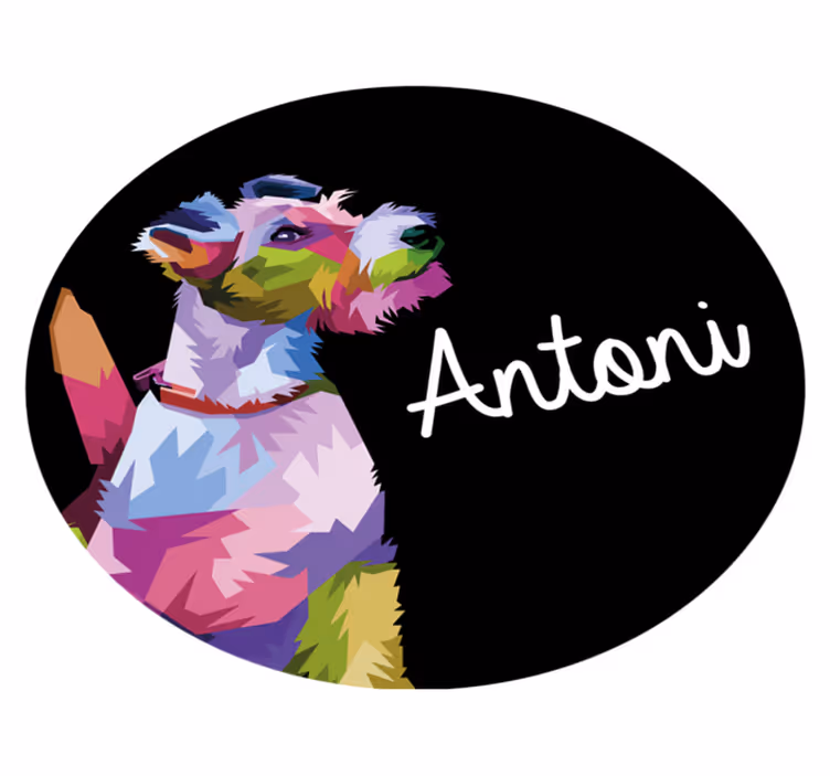 Színes kutya portré Vinil szőnyeg nevekkel - TenStickers