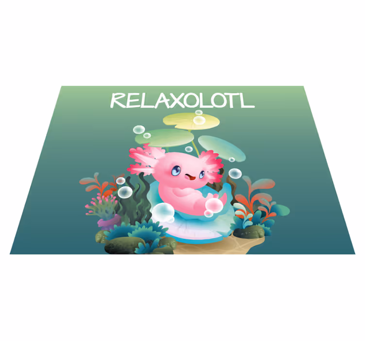 "relaxolotl" kék mintás gyerek vinil szőnyeg - TenStickers