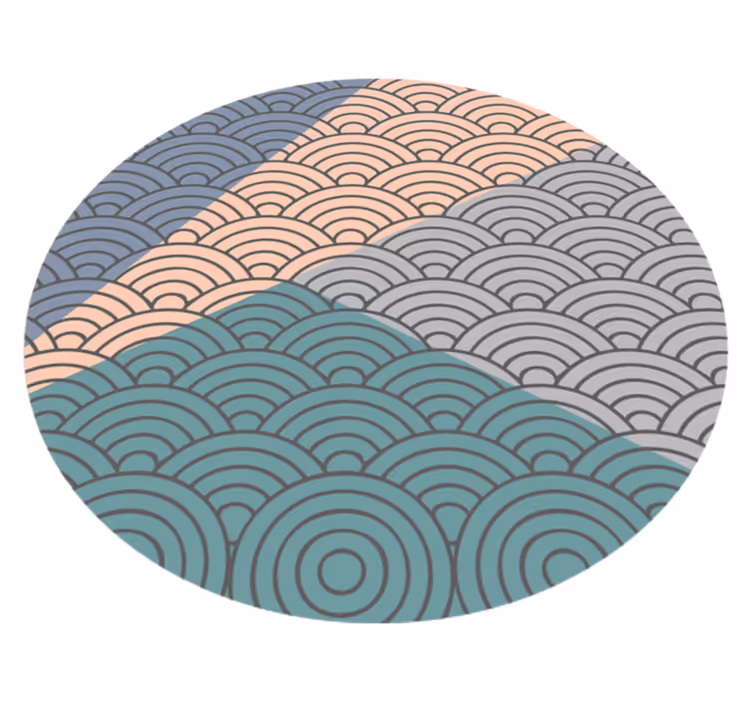 Csipkézett hullámok minta vinil szőnyeg geometriai - TenStickers