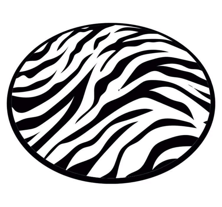 Zebracsíkos kör alakú kivitel vinil szőnyeg állatnyomat - TenStickers