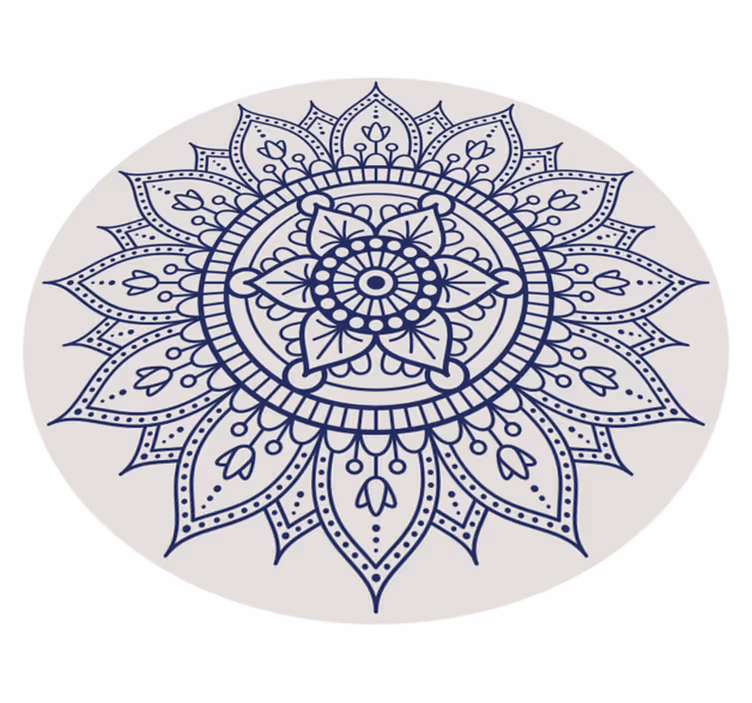 Vinil szőnyeg nappali kör alakú mandala padlódísz - TenStickers