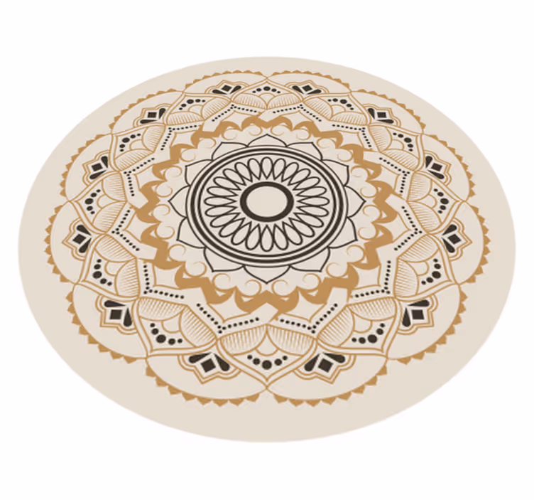 vinil szőnyeg mandala beige Mandala Kör alakú design - TenStickers