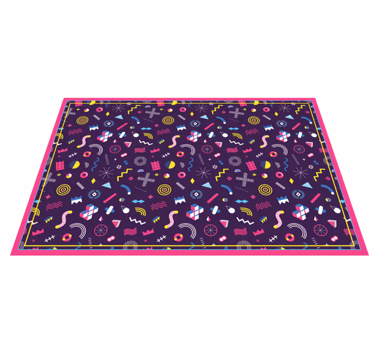 Színes geometriai formák területen vinil szőnyeg geometriai - TenStickers
