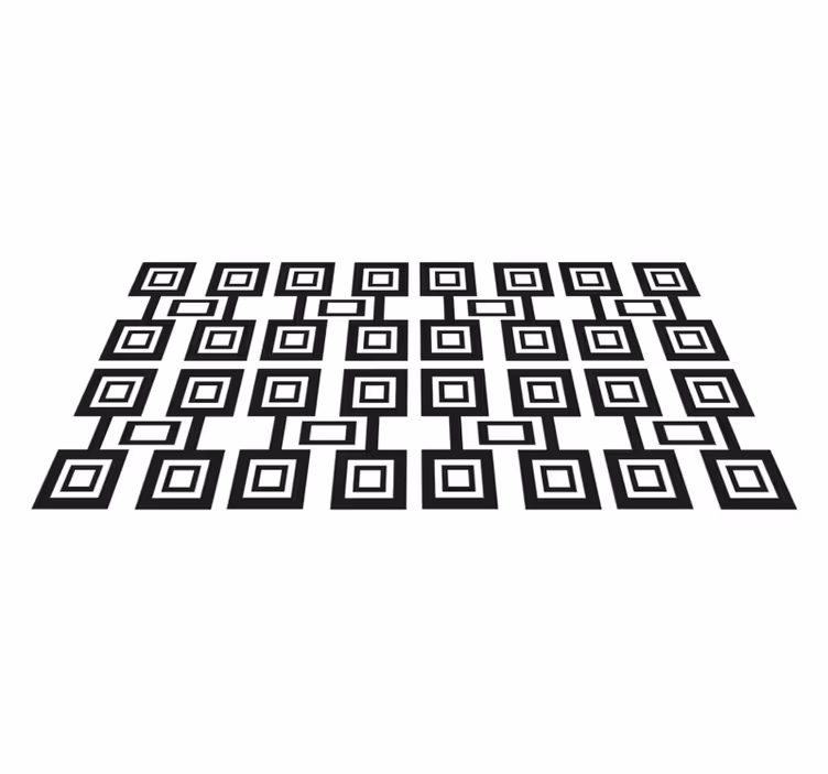 Geometriai négyzetek minta vinil szőnyeg geometriai - TenStickers