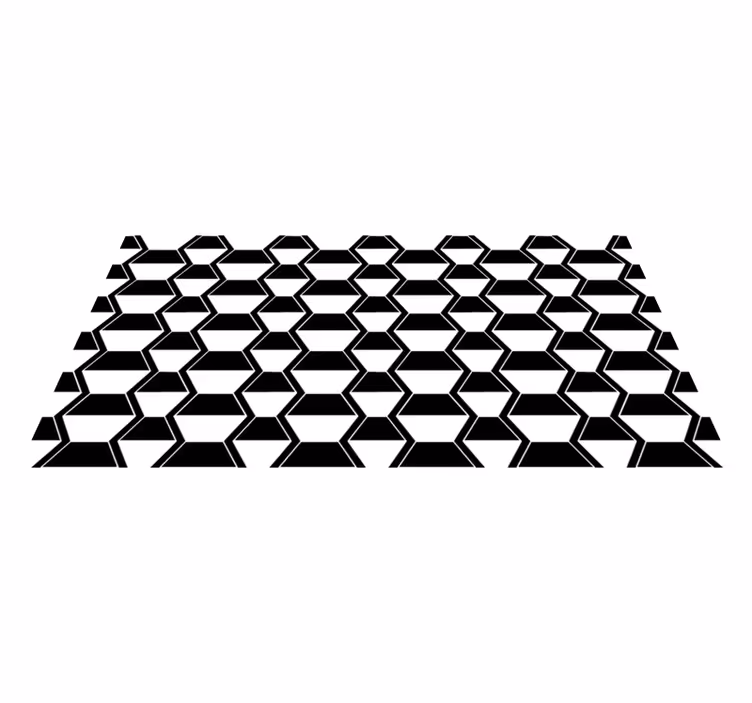 Geometrikus fekete-fehér minta vinil szőnyeg geometriai - TenStickers