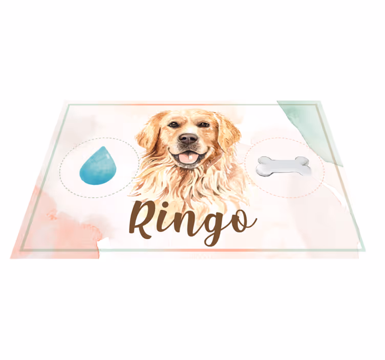 Golden retriever víz- és táplálékállat szőnyeg - TenStickers